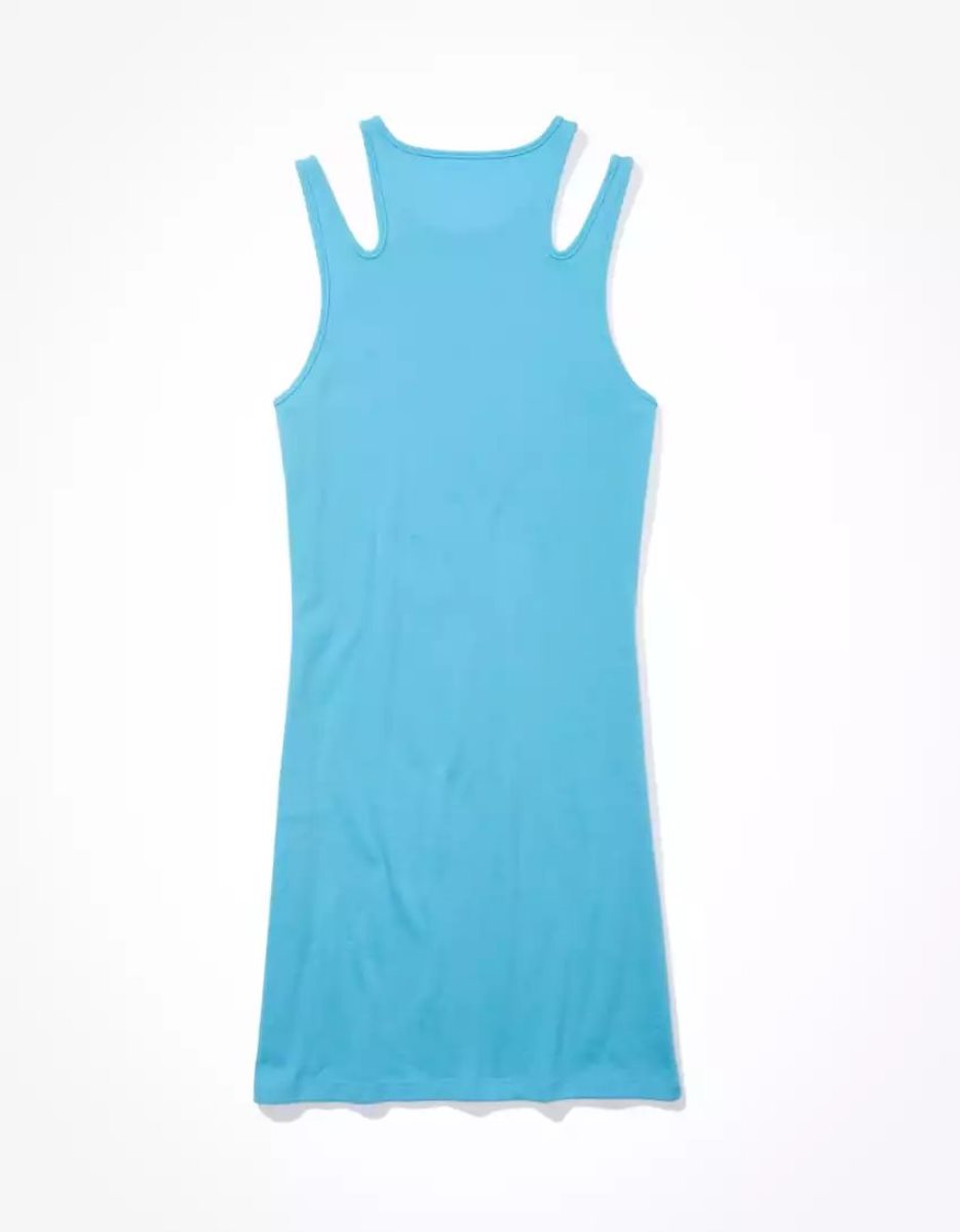 Mini Robe American Eagle AE Cut-Out Tank Turquoise Clair Femme | ZAF-74175698